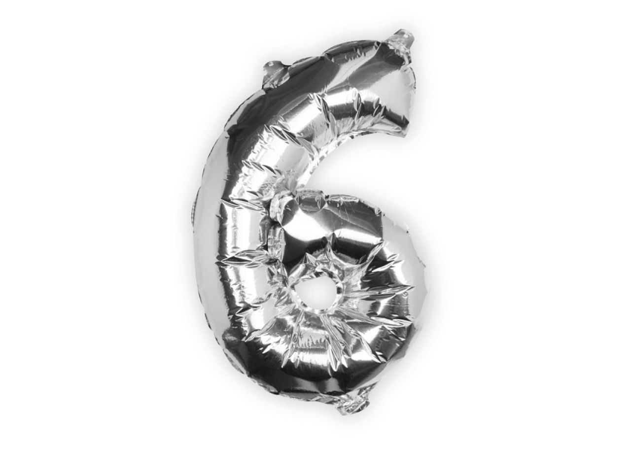 folienballon zahl 6 silber 40 cm