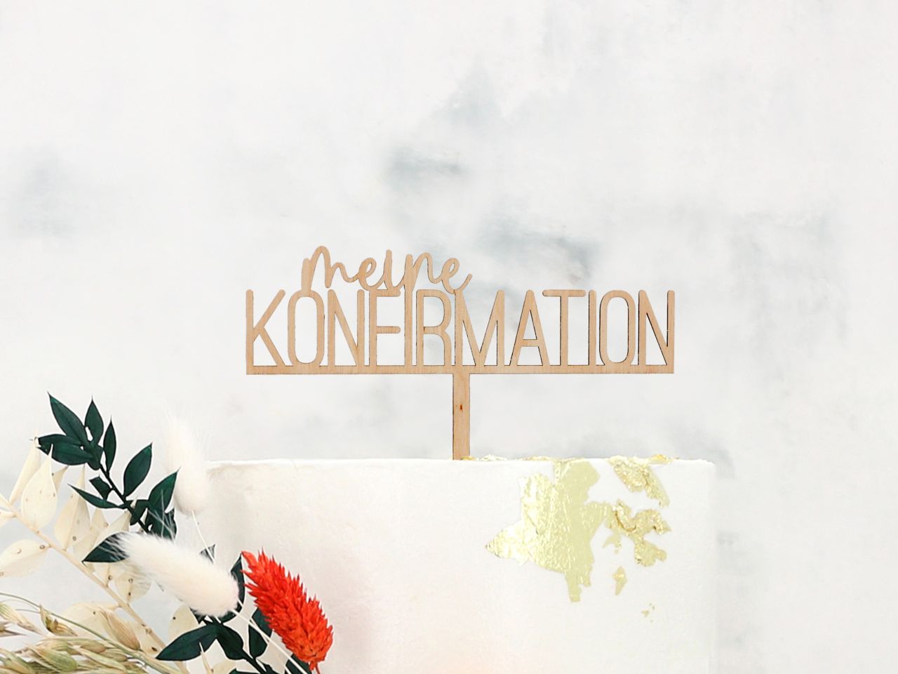 cake topper holz konfirmation