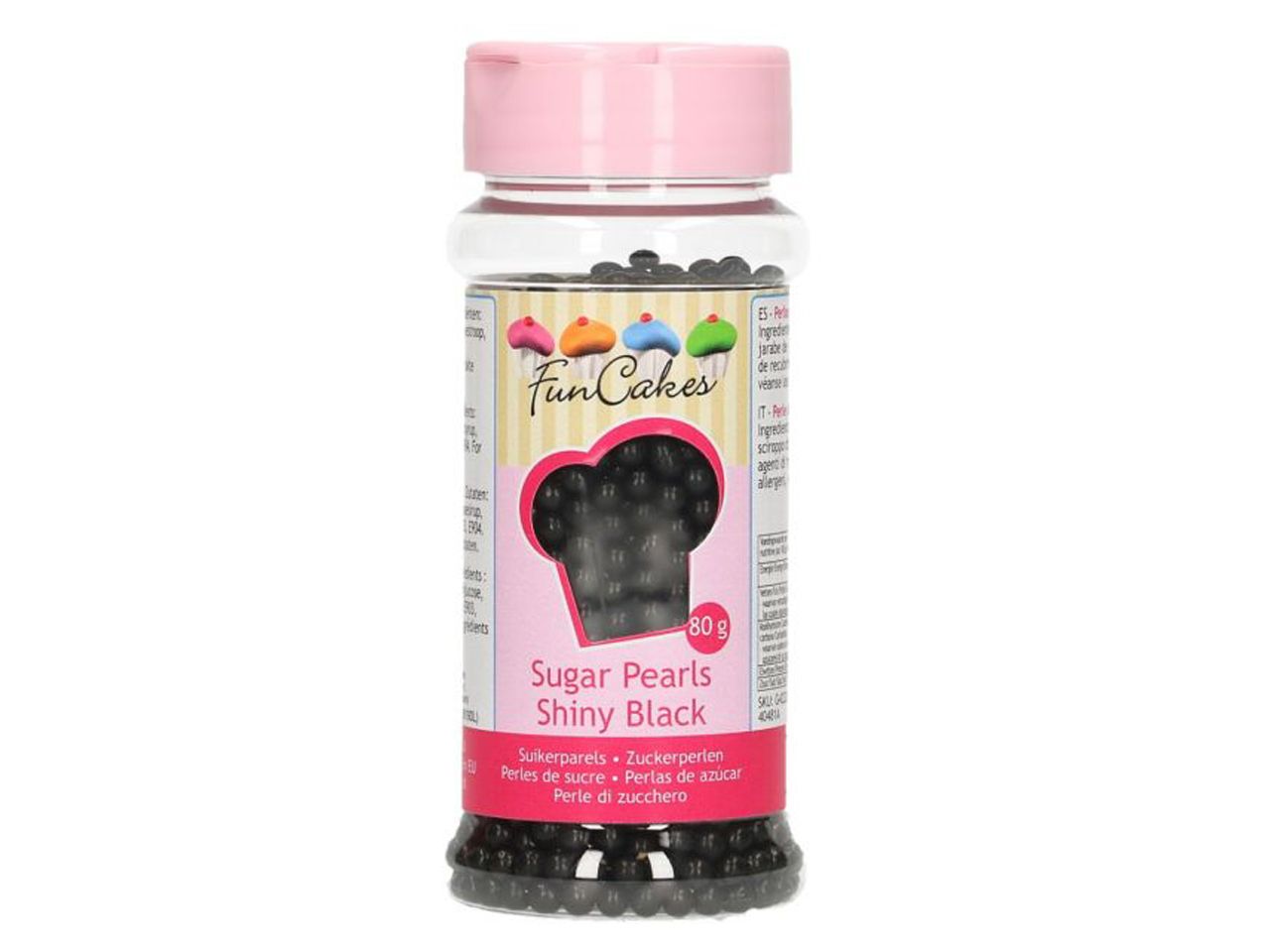 funcakes zuckerperlen schwarz glaenzend 80g