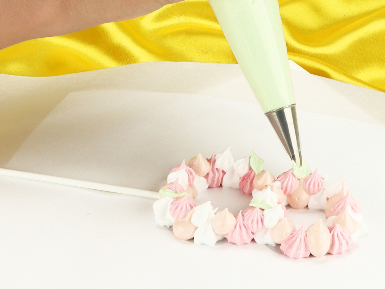 baiser cake topper anleitungskarte
