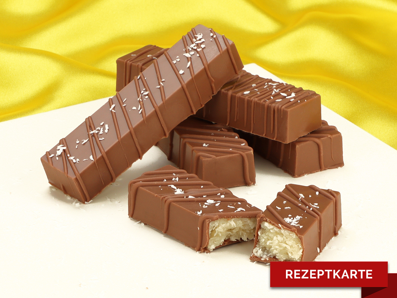 kokos schokoriegel rezeptkarte
