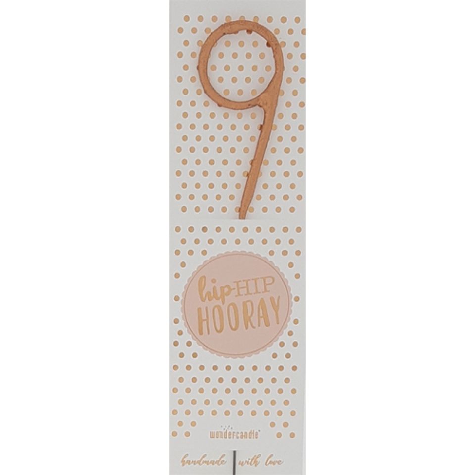 cake sparkler 9 rose gold 18 cm