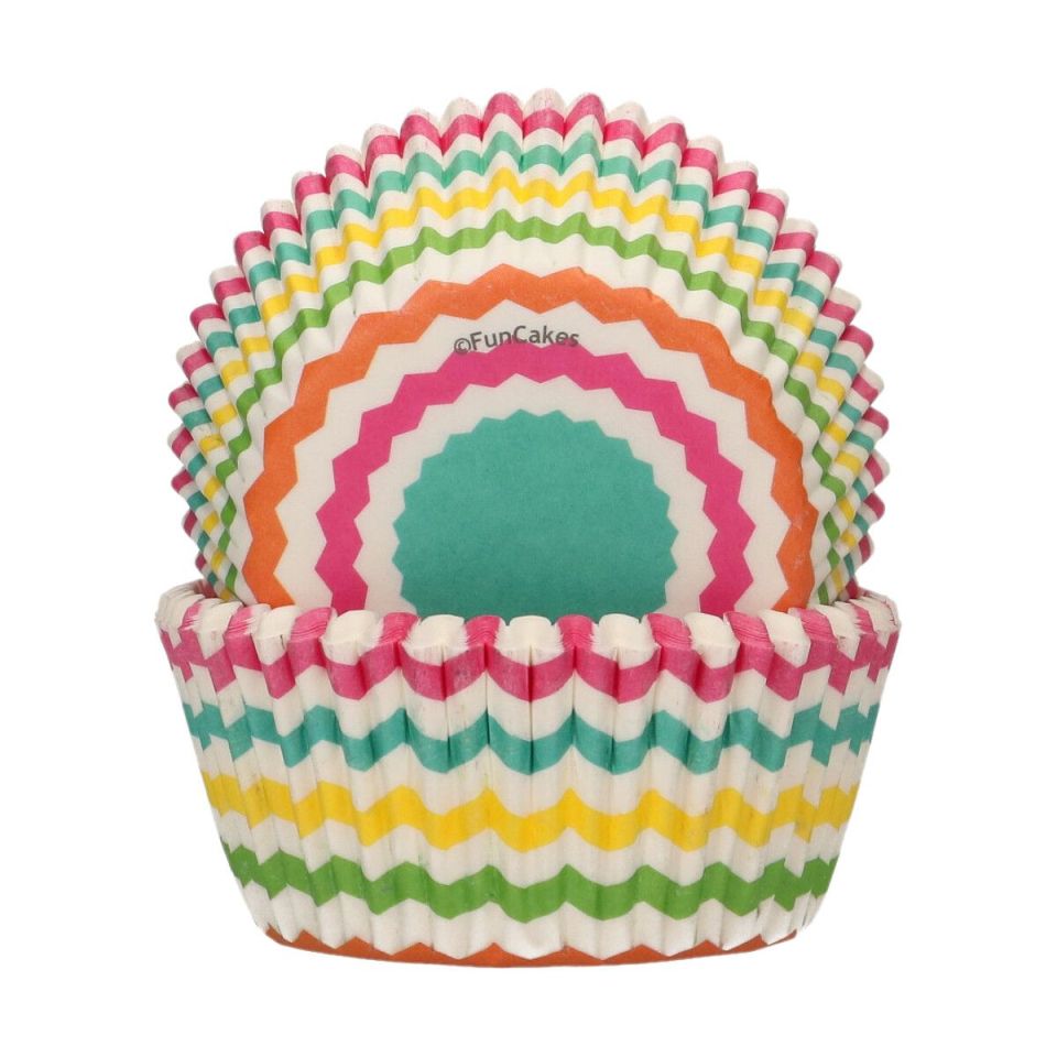 muffin paper cups colourful chevron 48 pieces