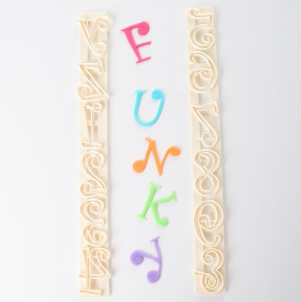 fmm cutter for fondant and flower paste funky alphabet and numbers