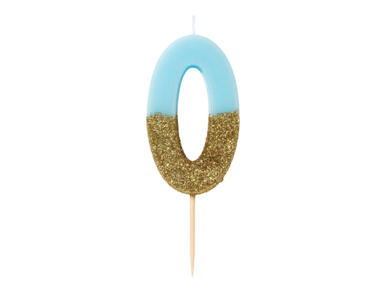 geburtstagskerze zahlenkerze 0 blau glitzer