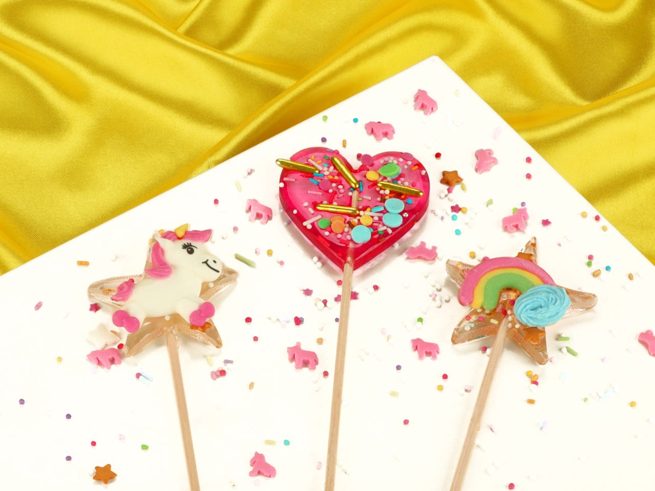 einhorn regenbogen flach zucker set 6 stueck