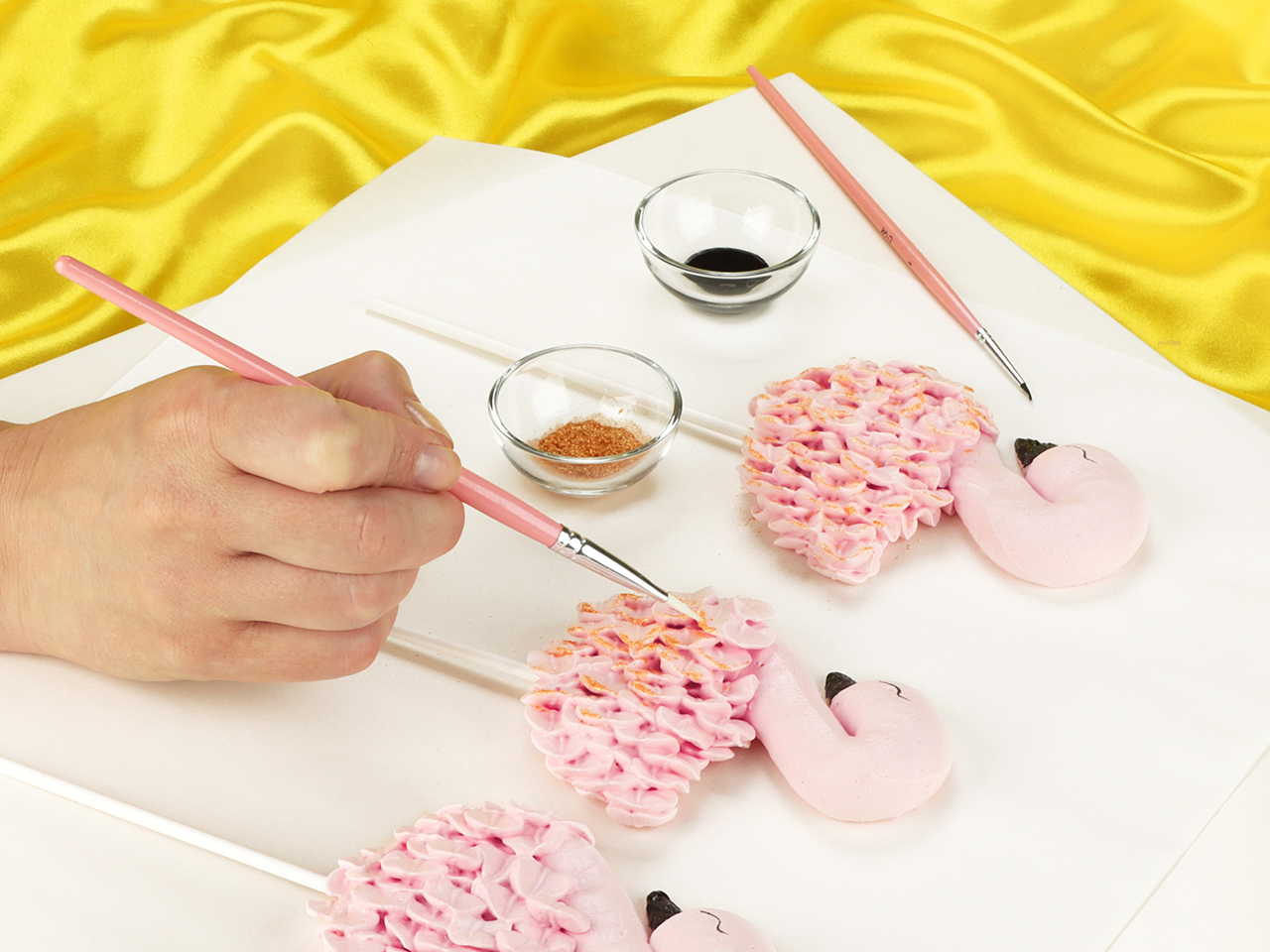 flamingo meringue topper anleitungskarte