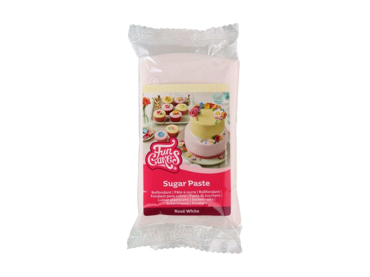 funcakes fondant rose white 250g