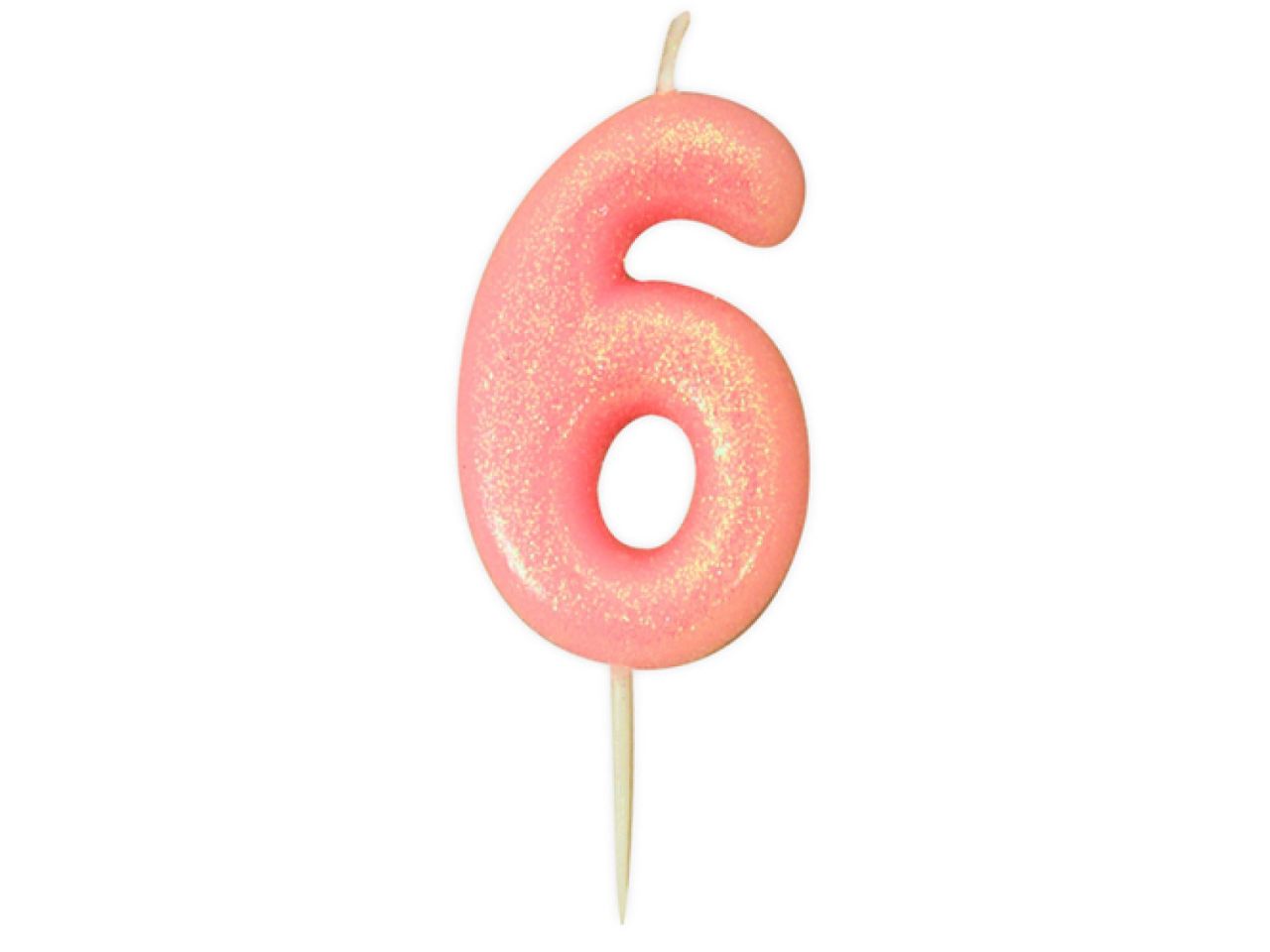 birthday candle number 6 pink 7 cm