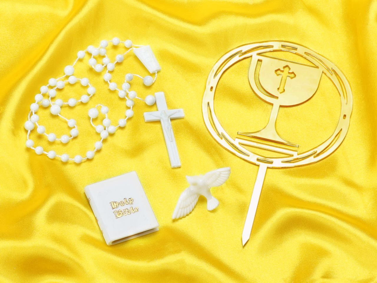 first communion set plastic for themencake 4 piece