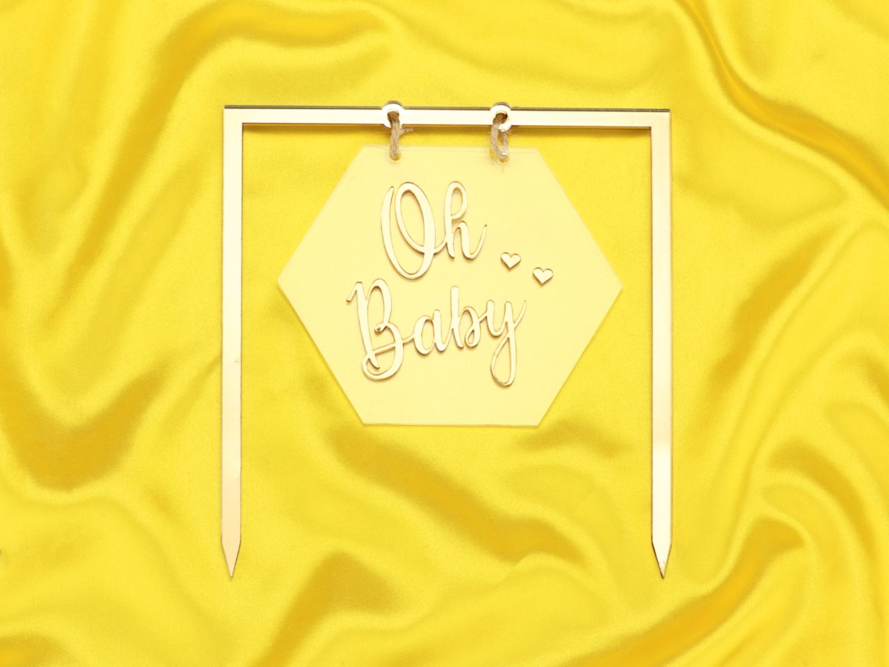 cake topper oh baby gold