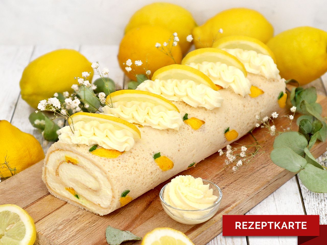 zitronen biskuitrolle rezeptkarte