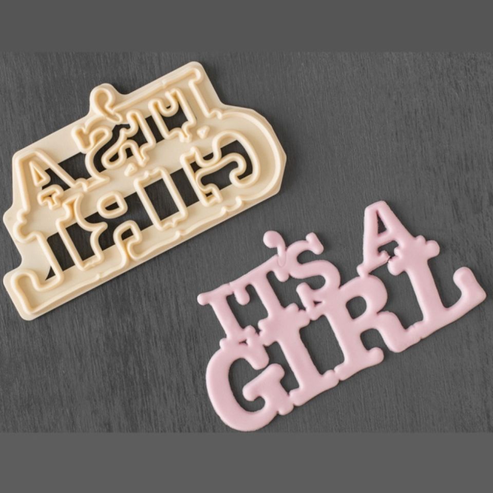 fmm fondant cutter its a girl