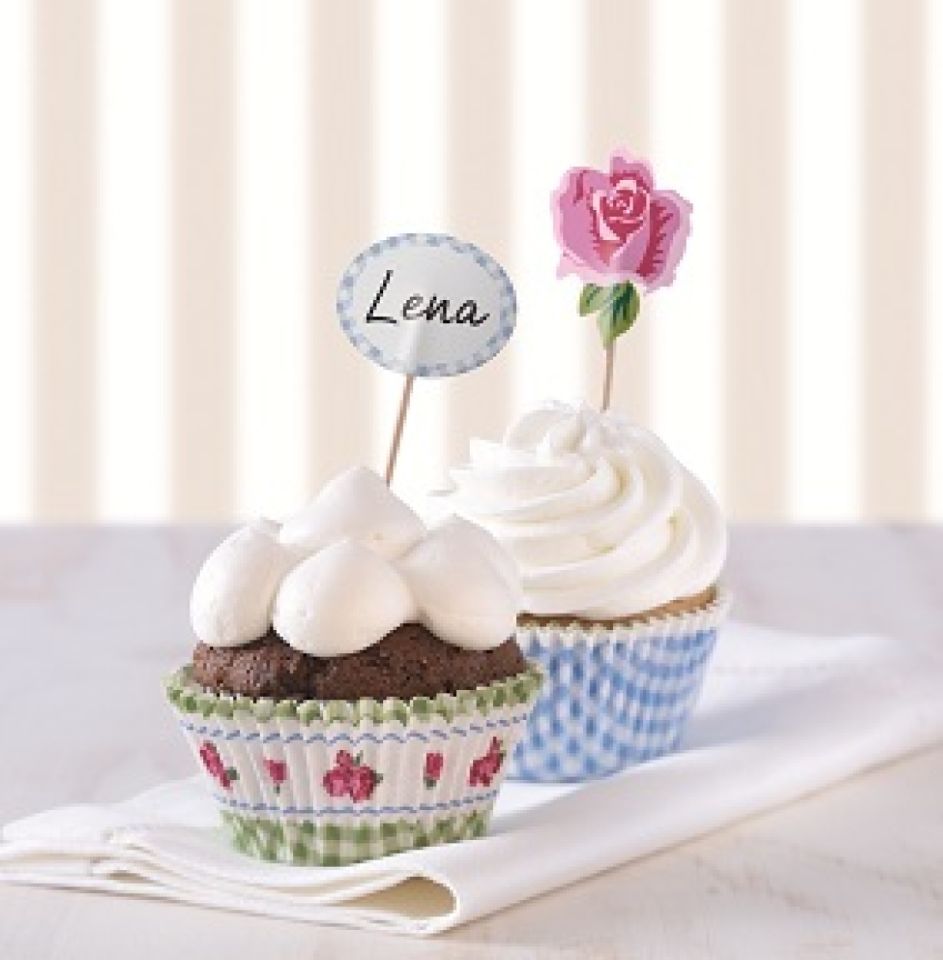 birkmann cupcake set rose 24 muffinfoermchen mit 12 fahnen