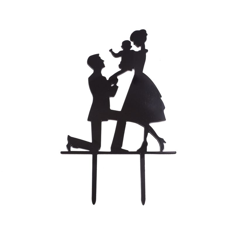 cake topper familie schwarz acryl