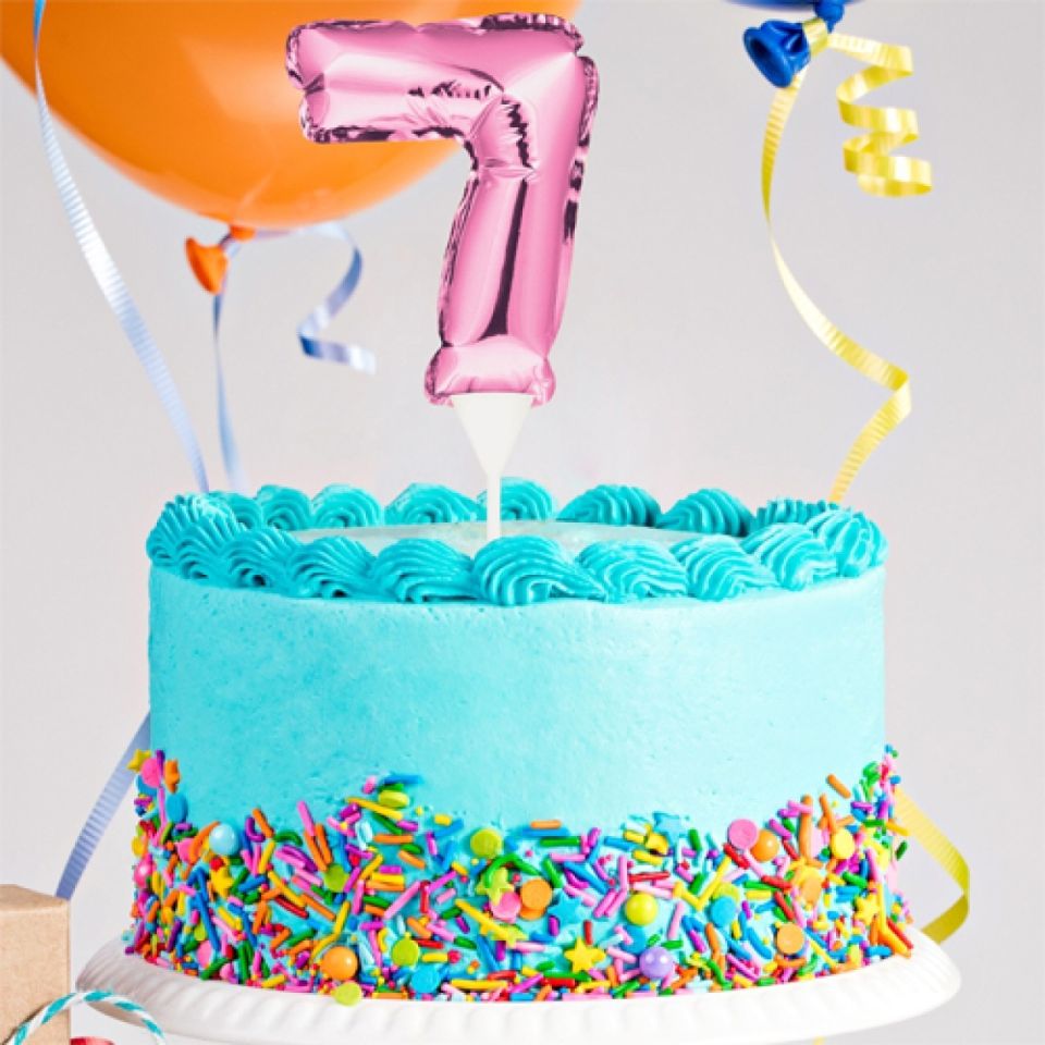 ballon topper zahl 7 pink 13 cm
