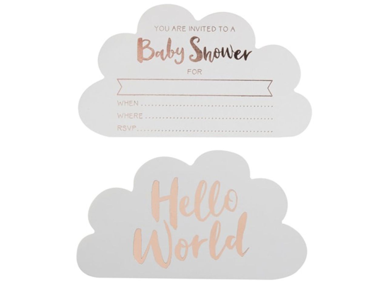 baby shower invitation card set rose gold
