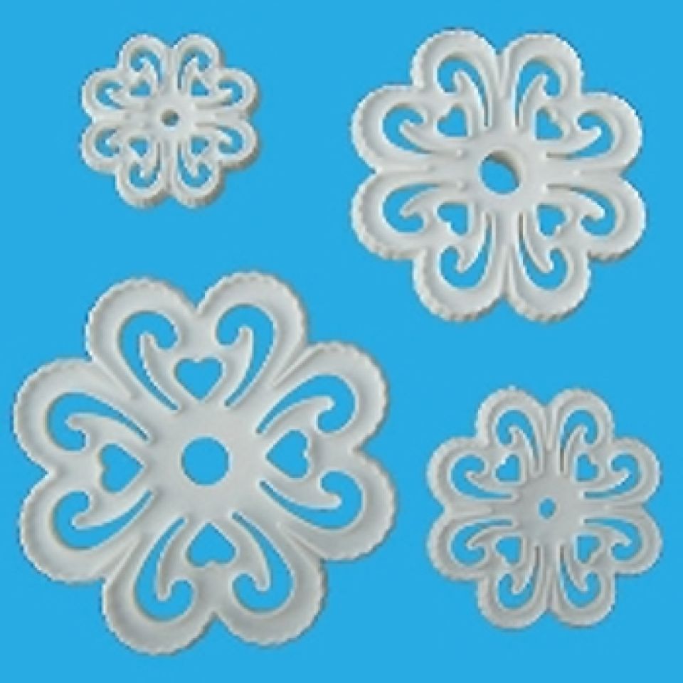 orchard products heart flower eyelet lace cutter set 4 piece