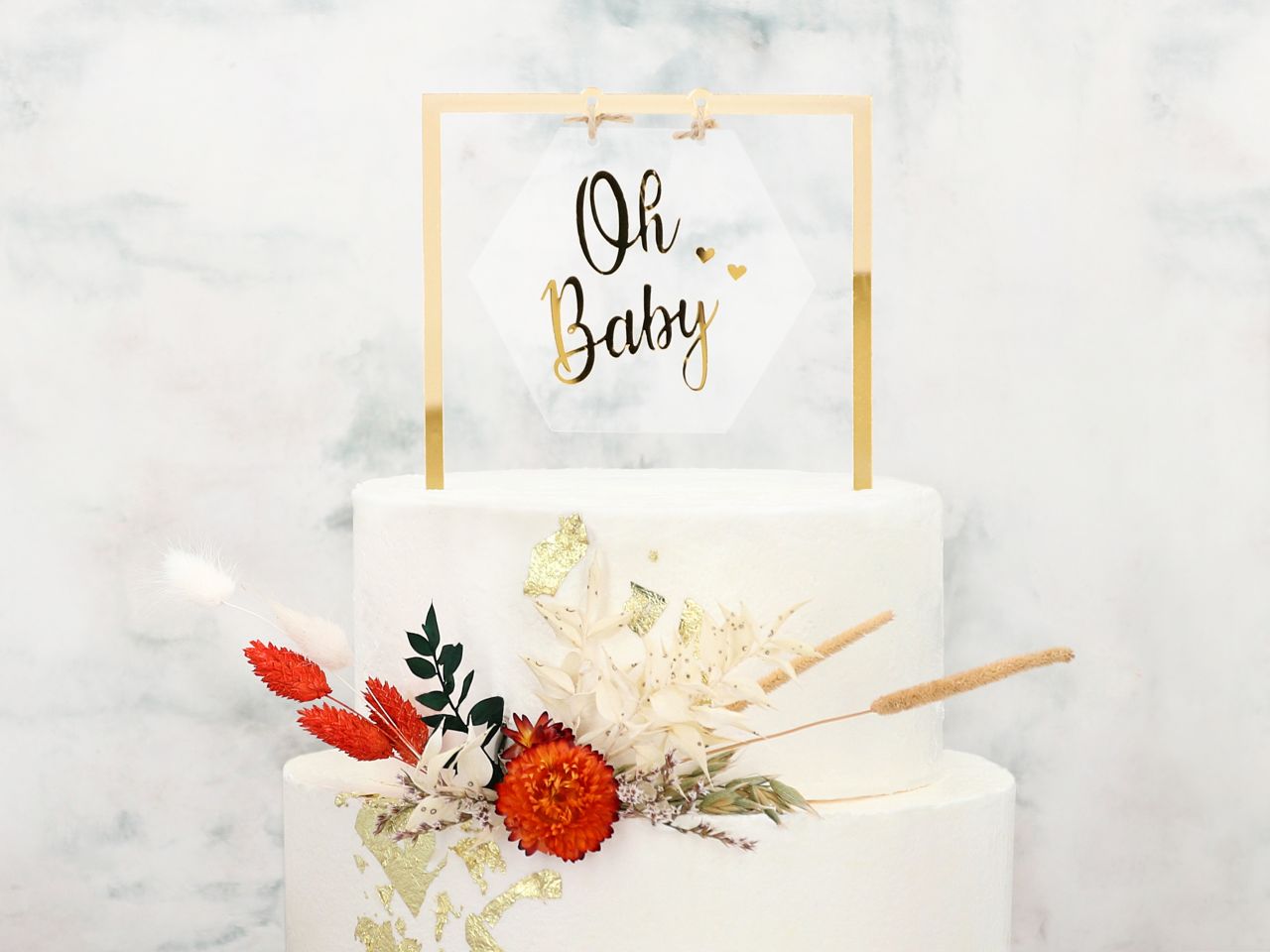 cake topper oh baby gold