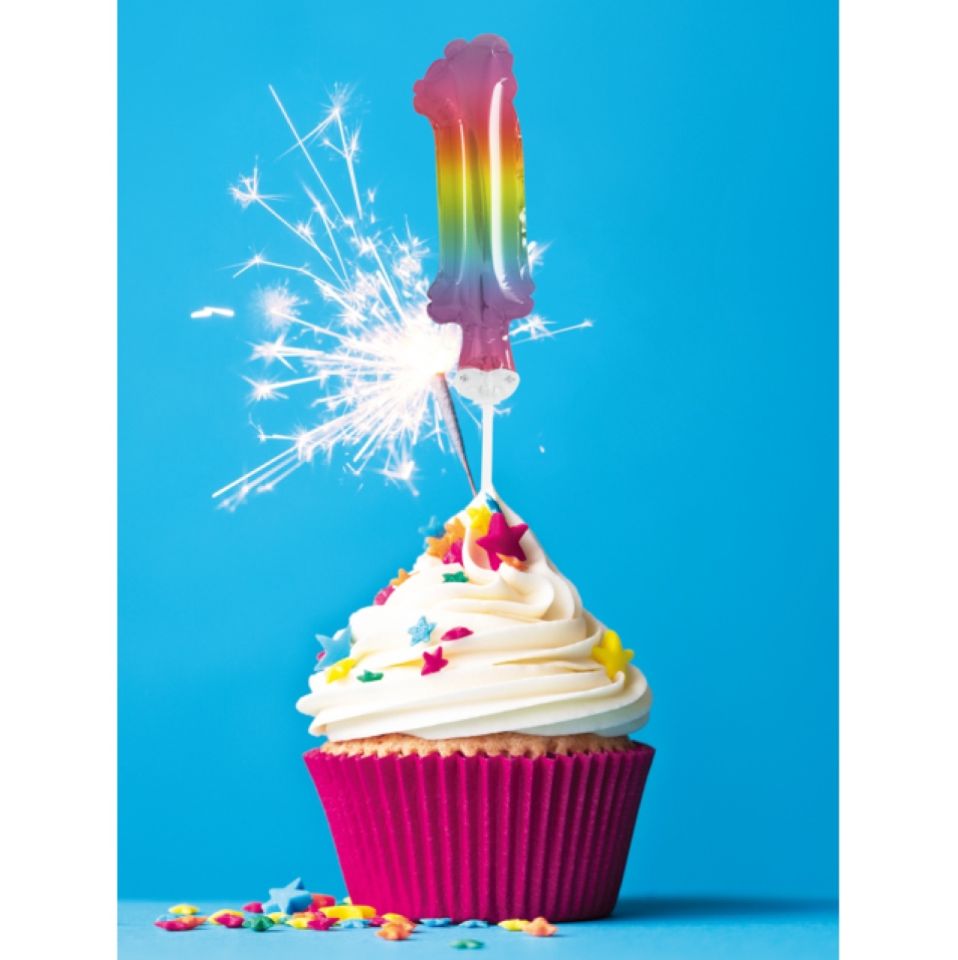 ballon topper zahl 1 regenbogen