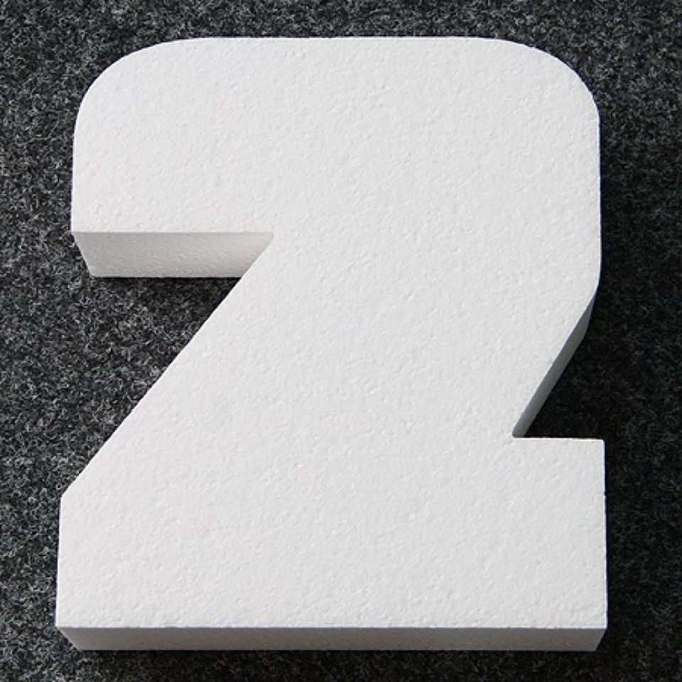 number 2 cake dummy 25 x 22 x 7 cm