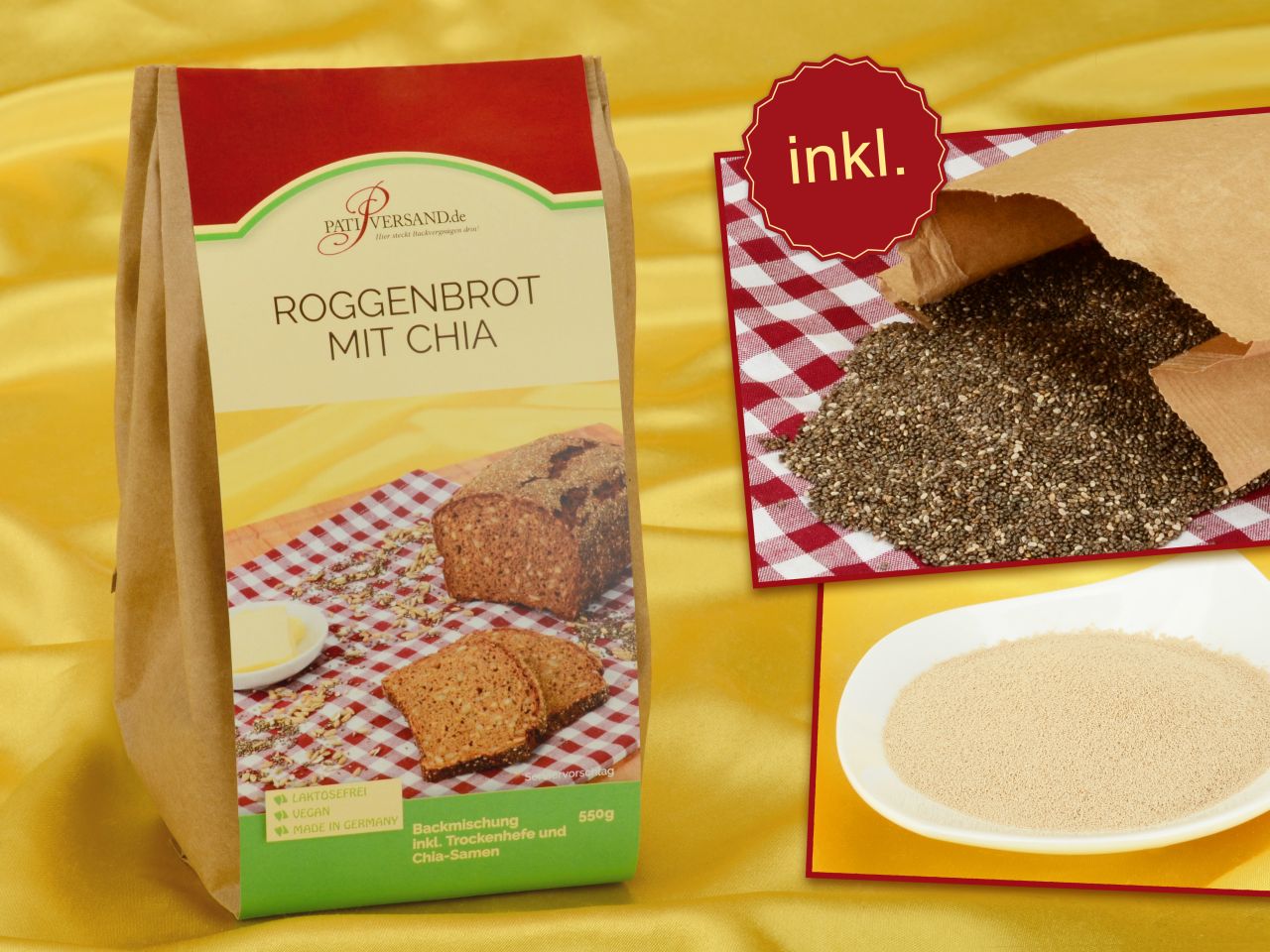 backmischung roggenbrot mit chia samen 550g