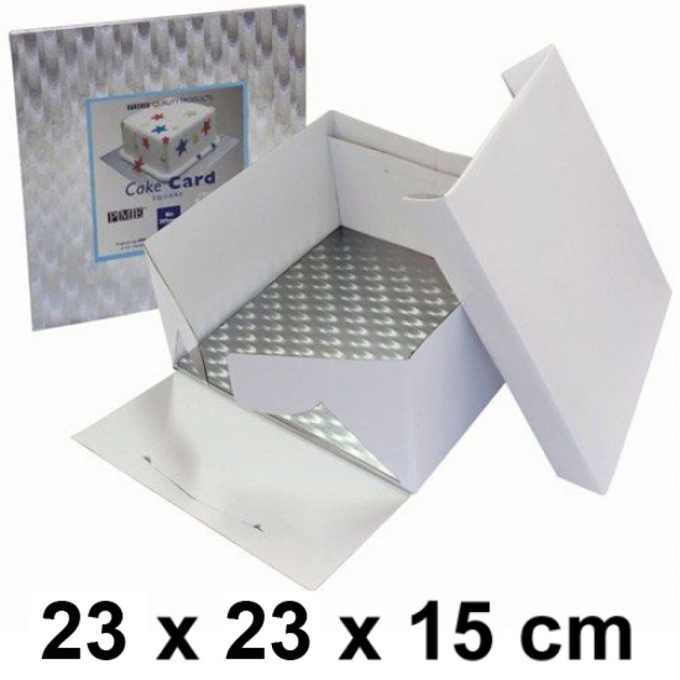tortenkarton inkl cake board quadratisch 23 cm