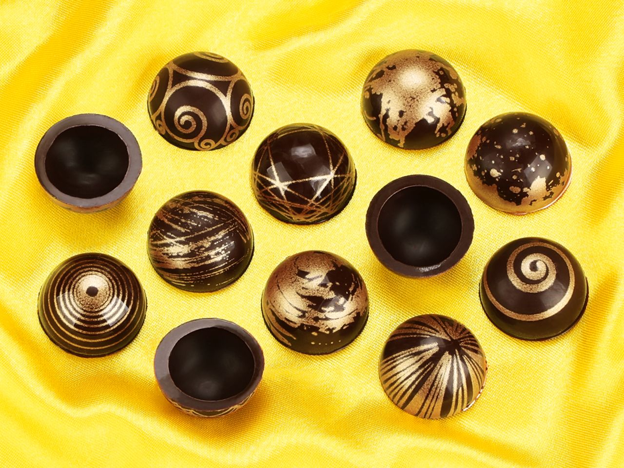one sheet of eclat dark chocolate half spheres 63 pieces