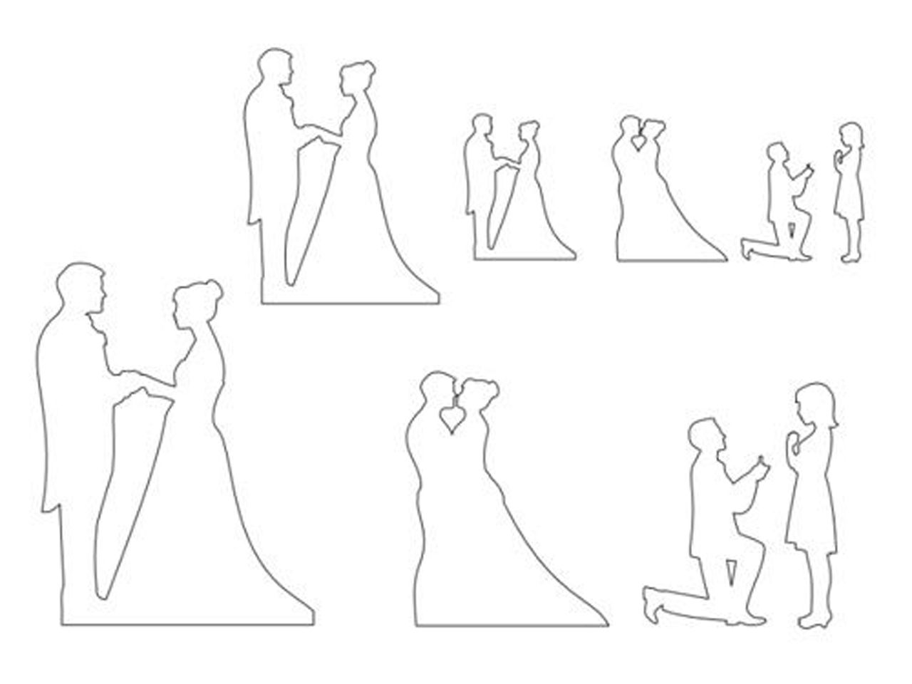 patchwork cutter wedding silhouette set