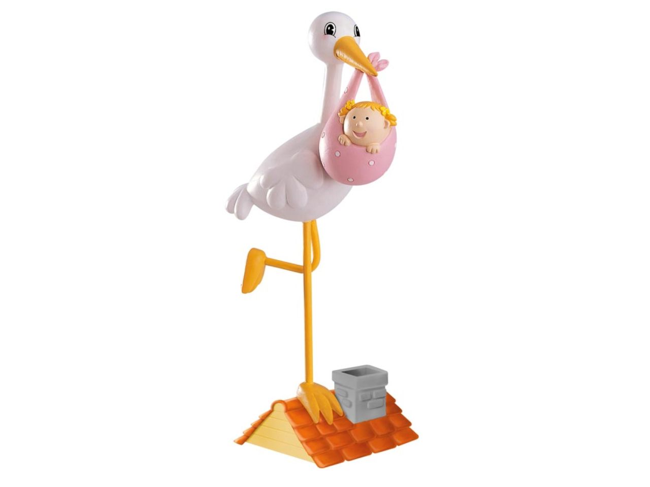 tortenfigur storch mit maedchen 18 cm
