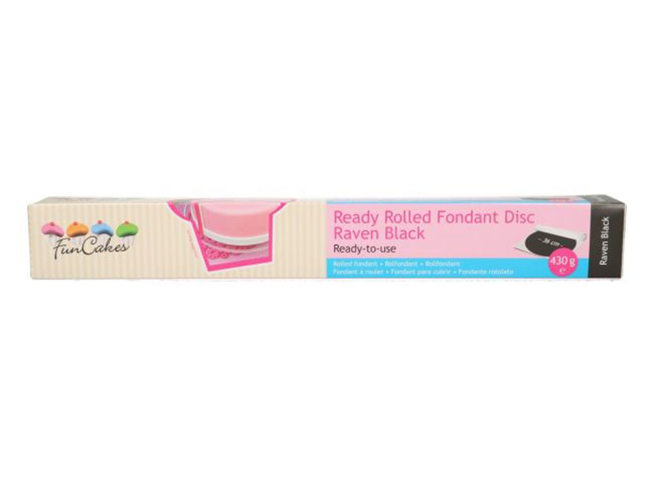 funcakes ready rolled fondant disc raven black