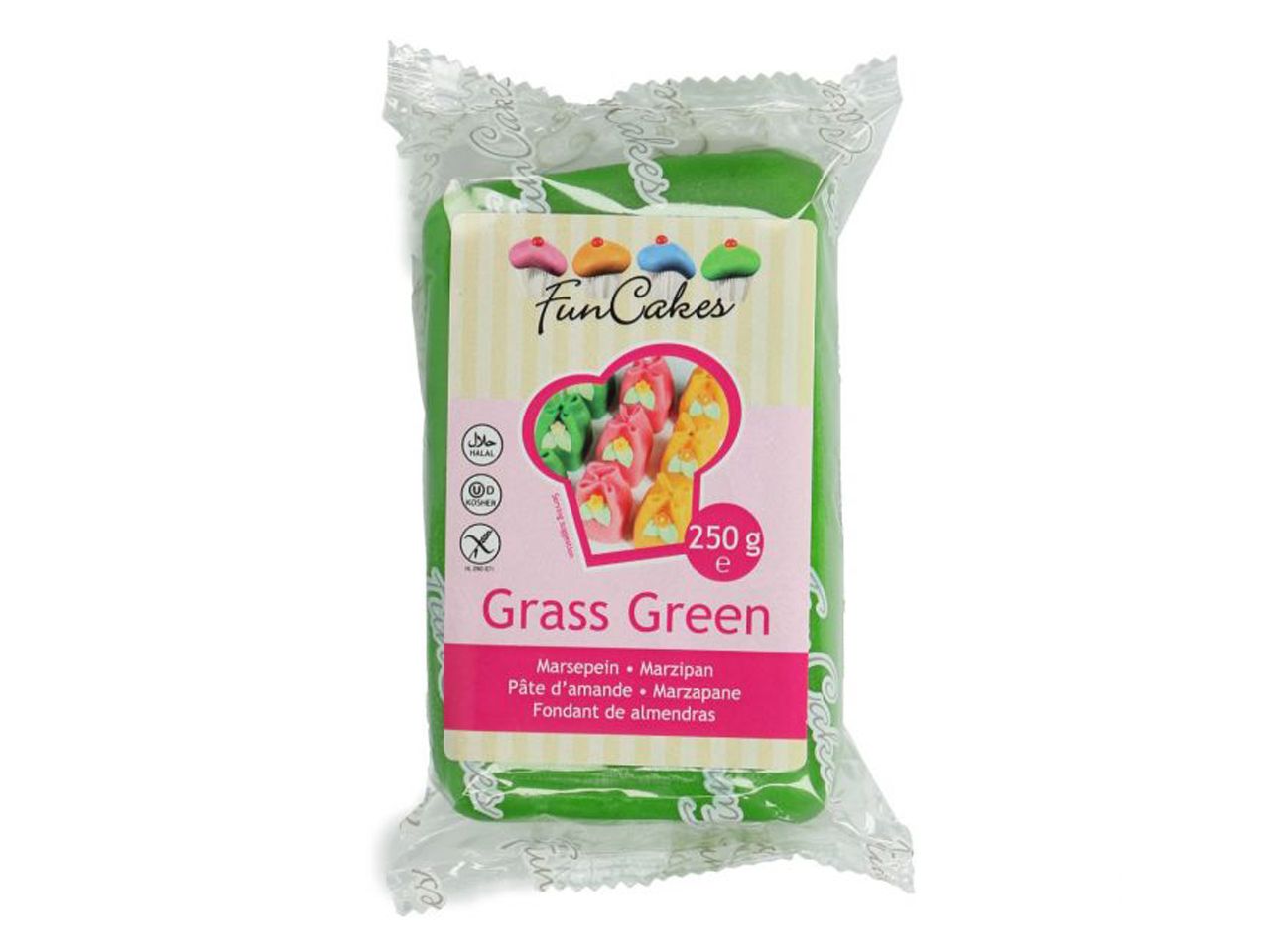 buntes marzipan grasgruen 250g