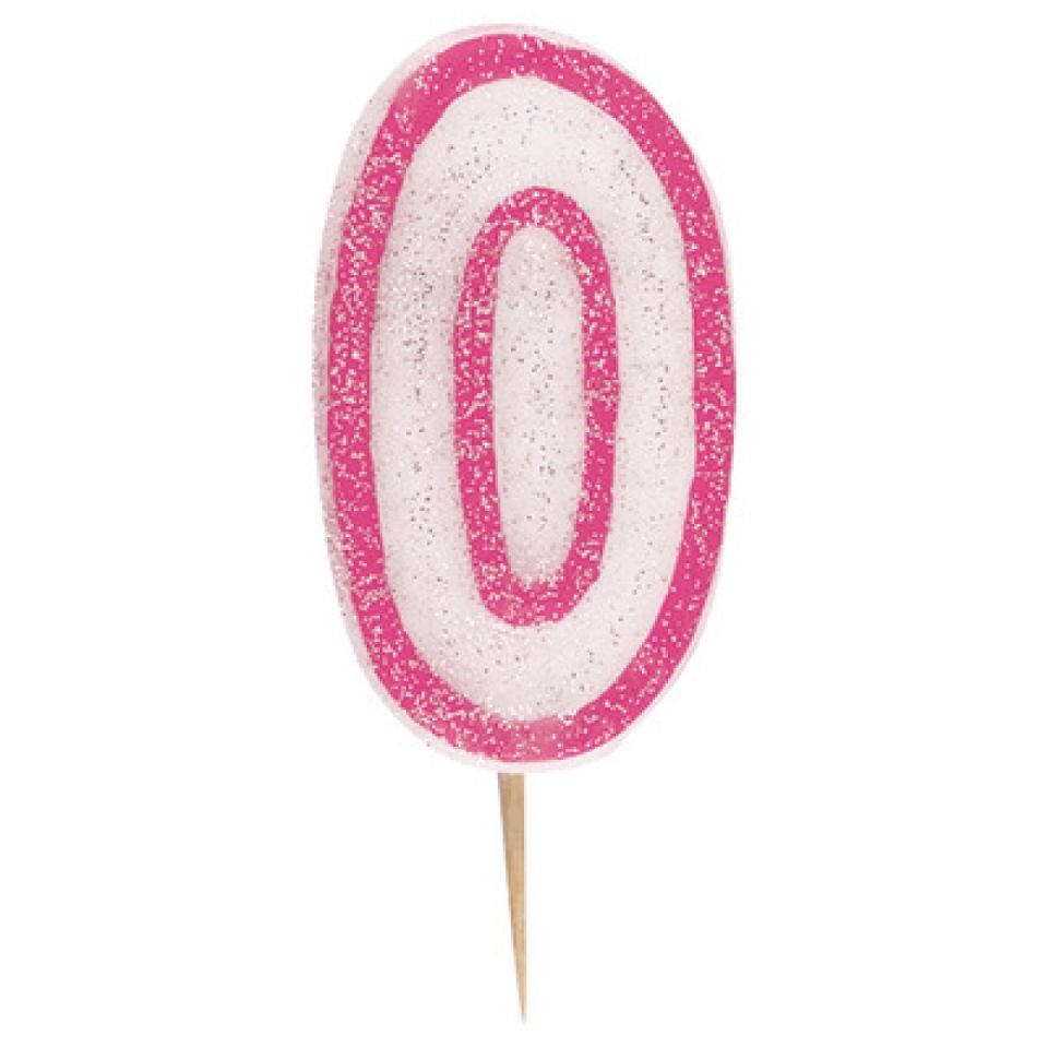geburtstagskerze glitzer pink rosa 0