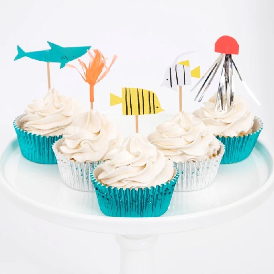meri meri cupcakes set unterwasser