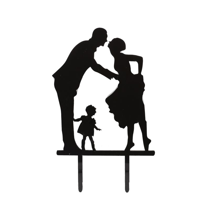 cake topper familie schwarz acryl 1