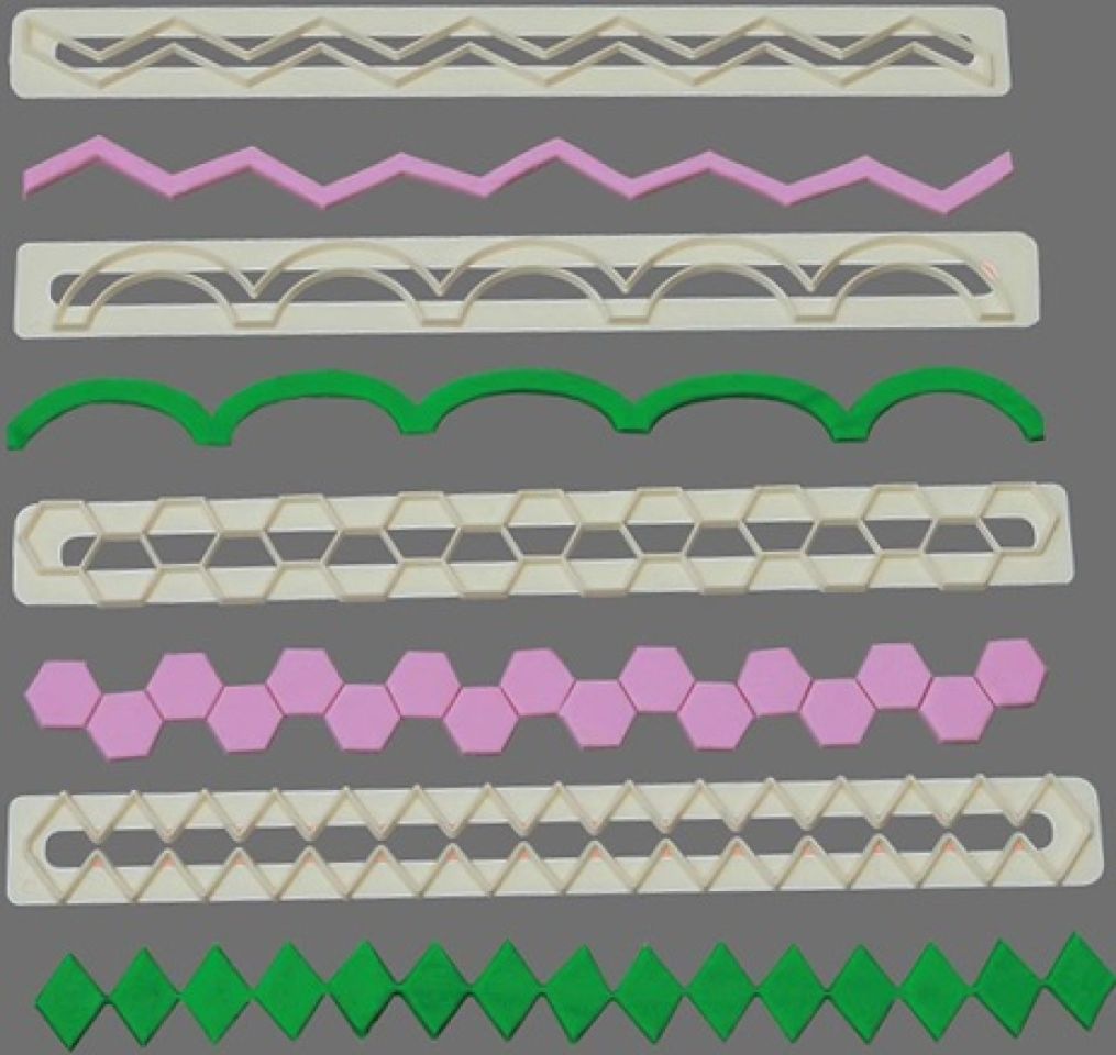 fmm no 5 decorative border cutter set for fondant and flower paste 4 pieces