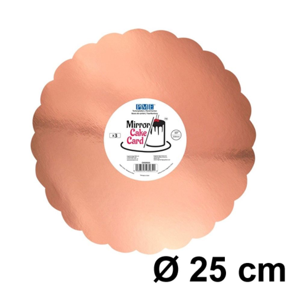 tortenscheiben 25 cm rose gold gewellter rand 3 stueck