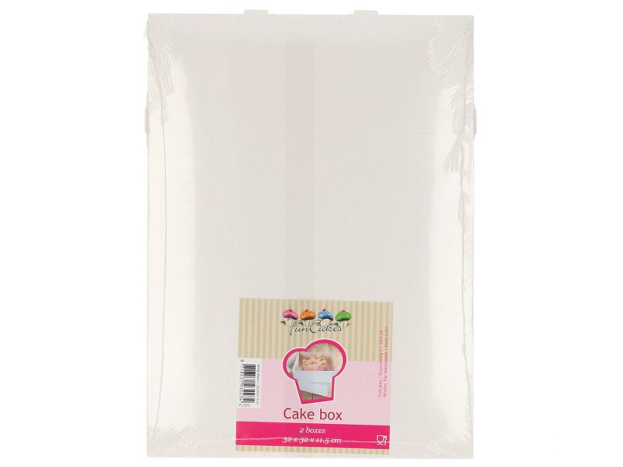 funcakes tortenbox blanco 32x32x11 5cm 2 stueck
