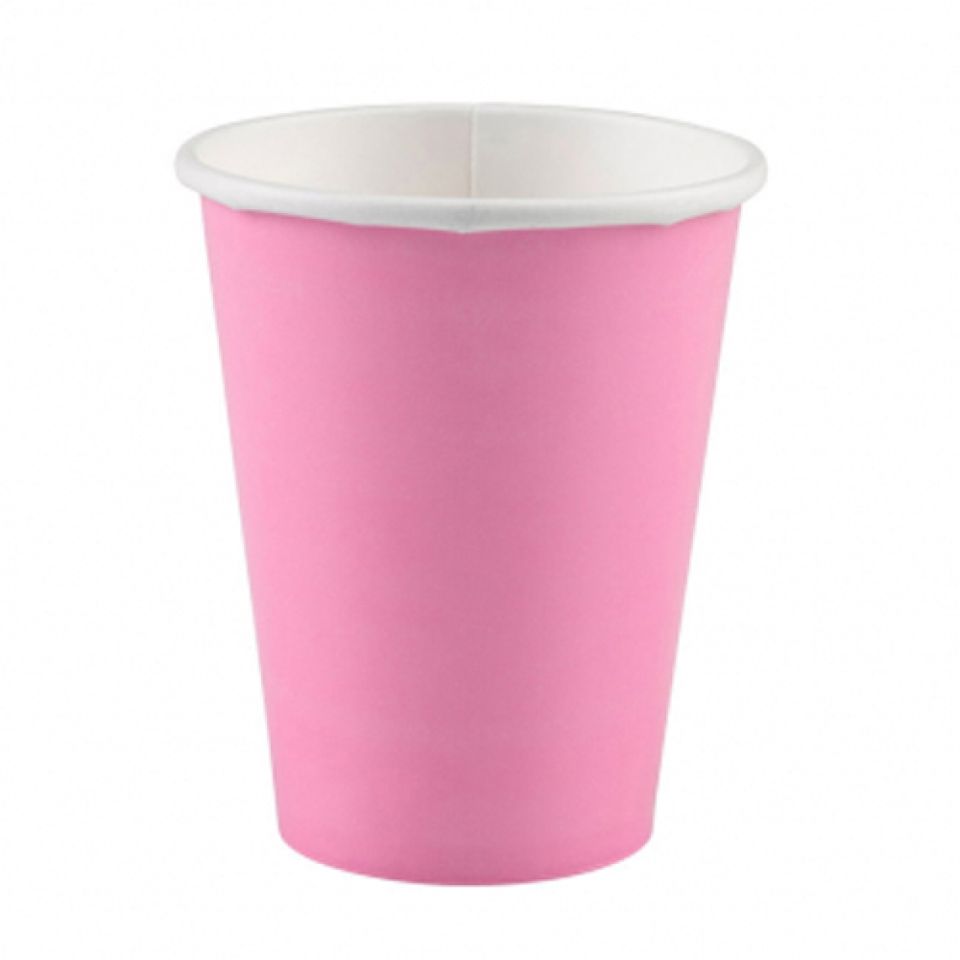 baby pink paper cups 266ml 8 pieces