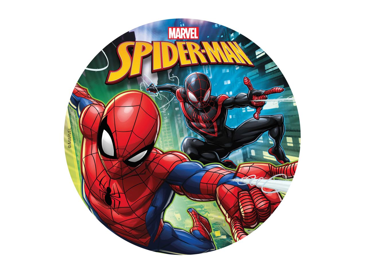 tortenaufleger spiderman red and black oblate 20cm