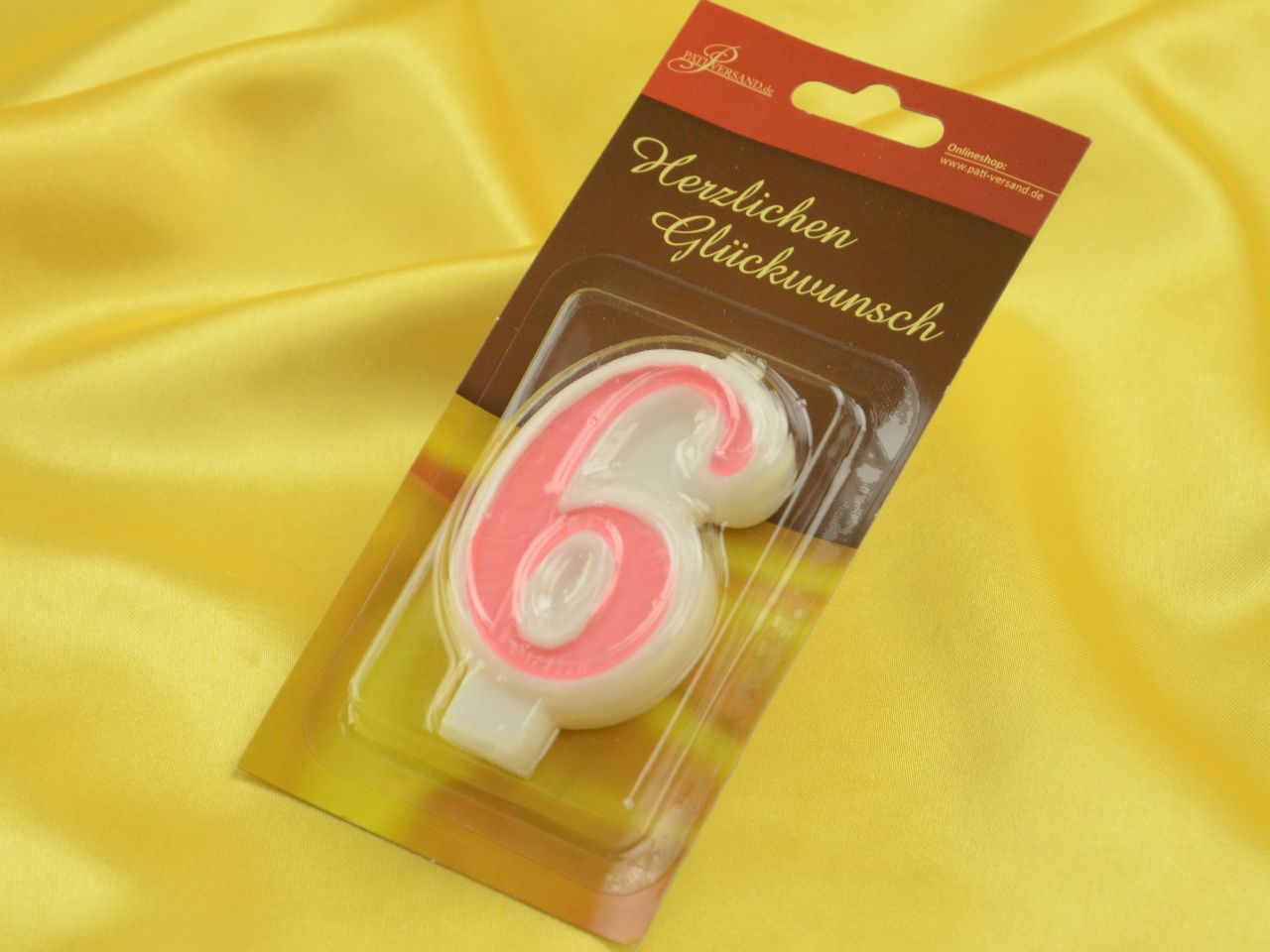 zahlenkerze rosa 6