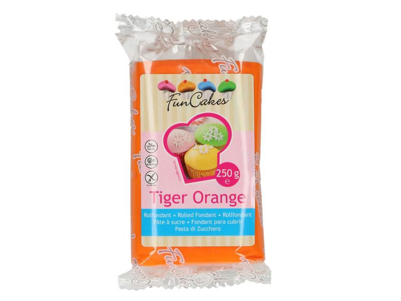 funcakes rollfondant tiger orange 250g