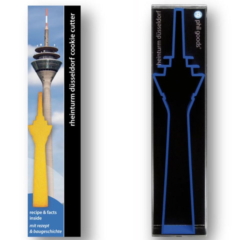 plaetzchen ausstechform rheinturm duesseldorf blau