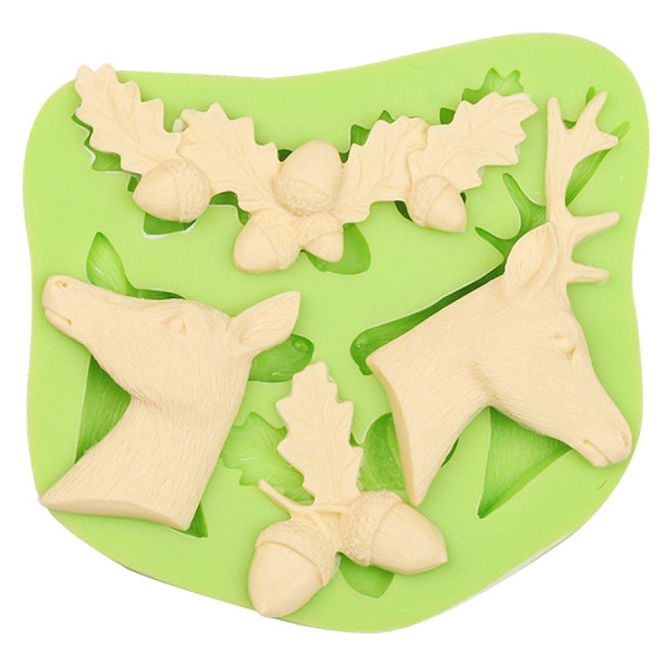 fondantform hirsch eicheln