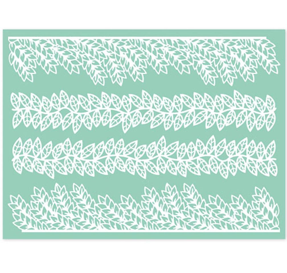 pavoni magic decor essbare spitze silikon matte 40x30 cm blaetter borduere