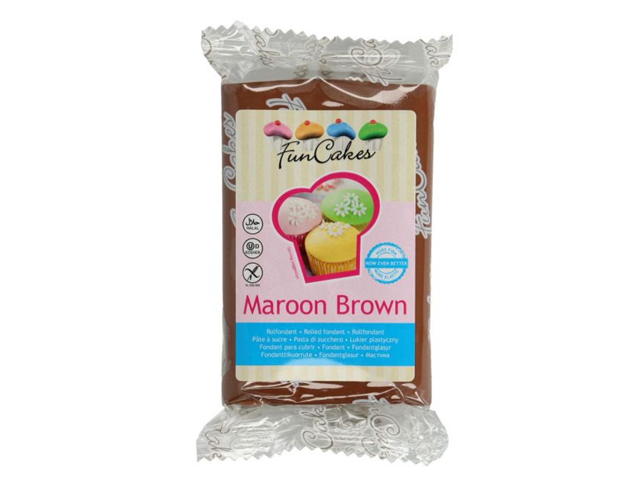 funcakes fondant maroon brown 250g