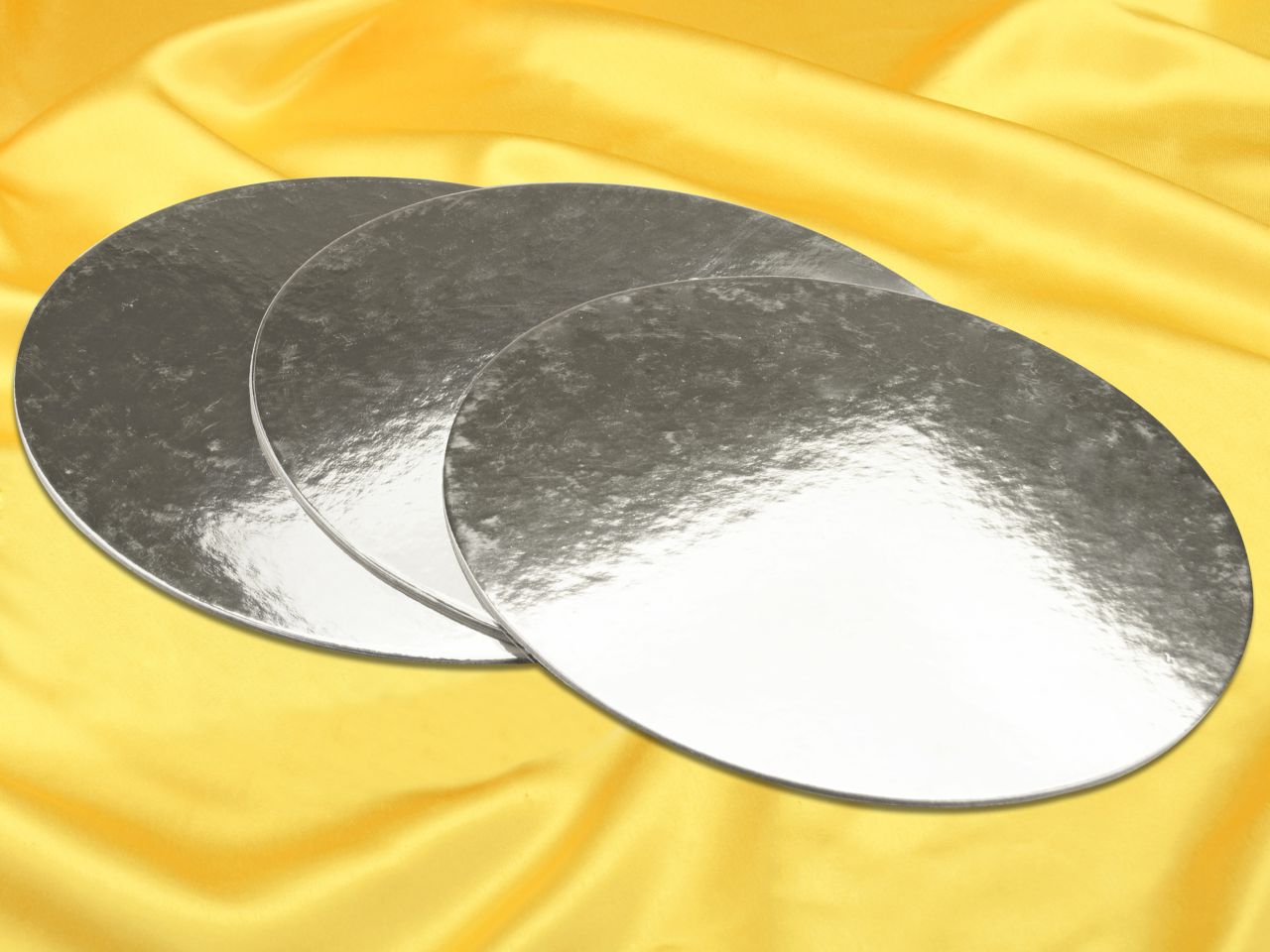 silver plate 30cm silber glaenzend 3 stueck