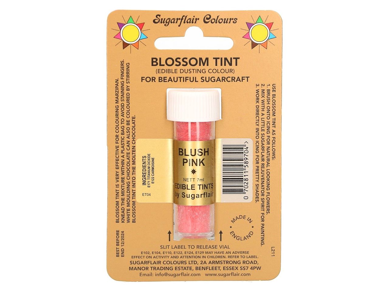 sugarflair puderfarbe rose blush pink 7ml