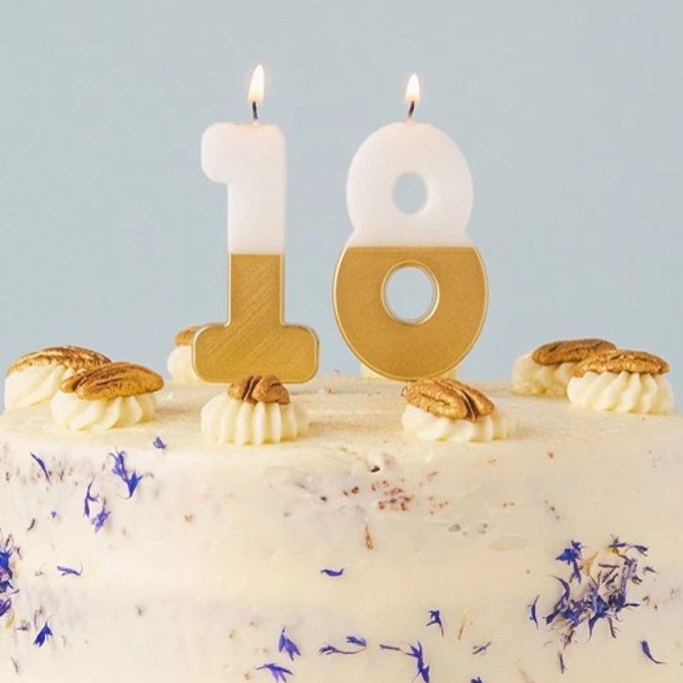 birthday candle number 8 gold