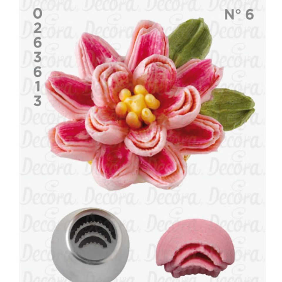 decora tuelle grosses bluetenblatt dreifach gezackt